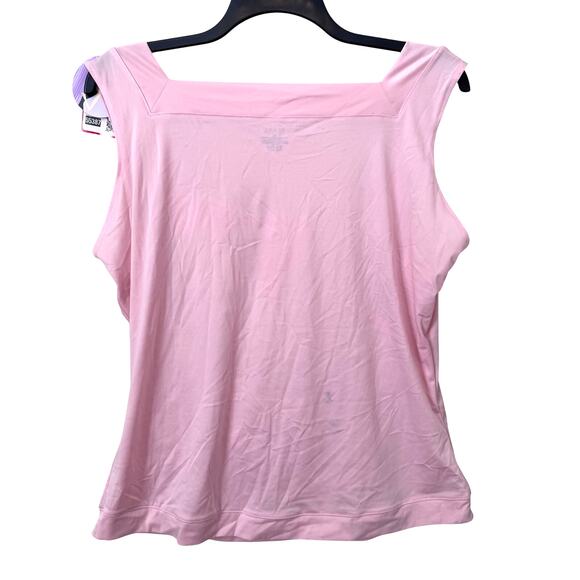 Spanx Square Neck Tank Top Women's 3X Plus Size Rosebud Pink Smoothing Stretch - Picture 2 of 8